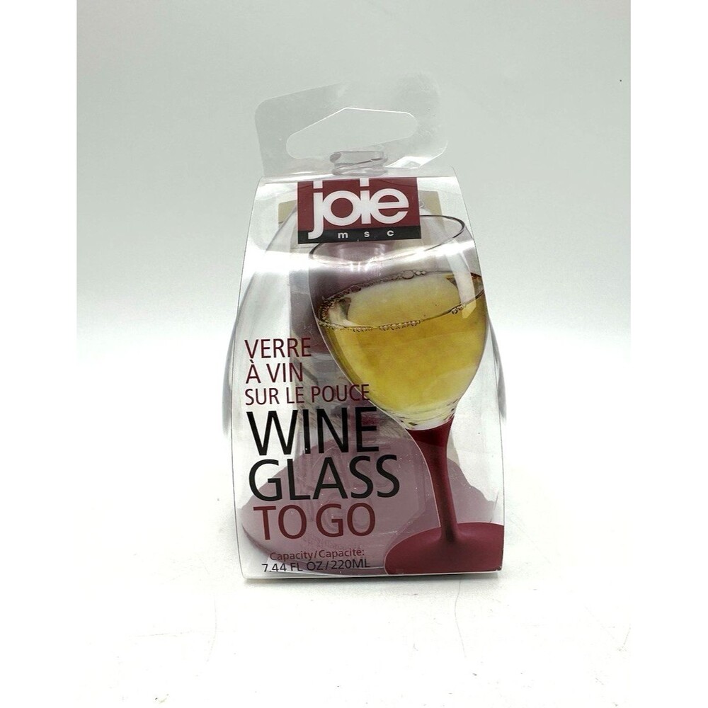 Joie Wine Glass To Go Compact Personal Travel Colored Stem 7.44 Oz. NEW